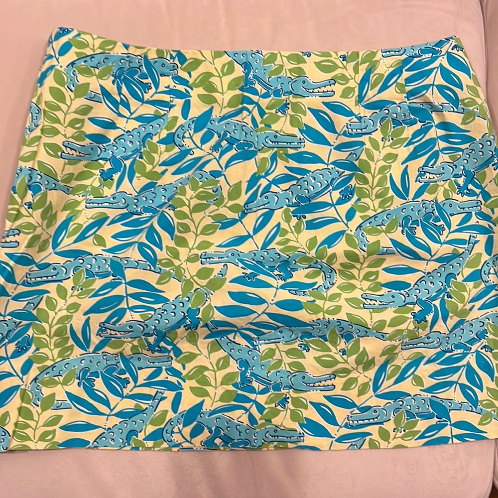 Lilly Pulitzer Skirt Alligator Crocodile Print 10